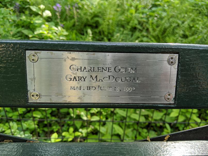 I saw this bench in Central Park