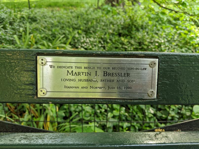 I saw this bench in Central Park