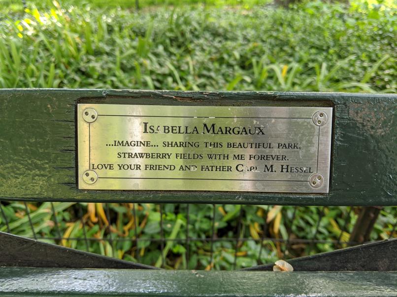 I saw this bench in Central Park