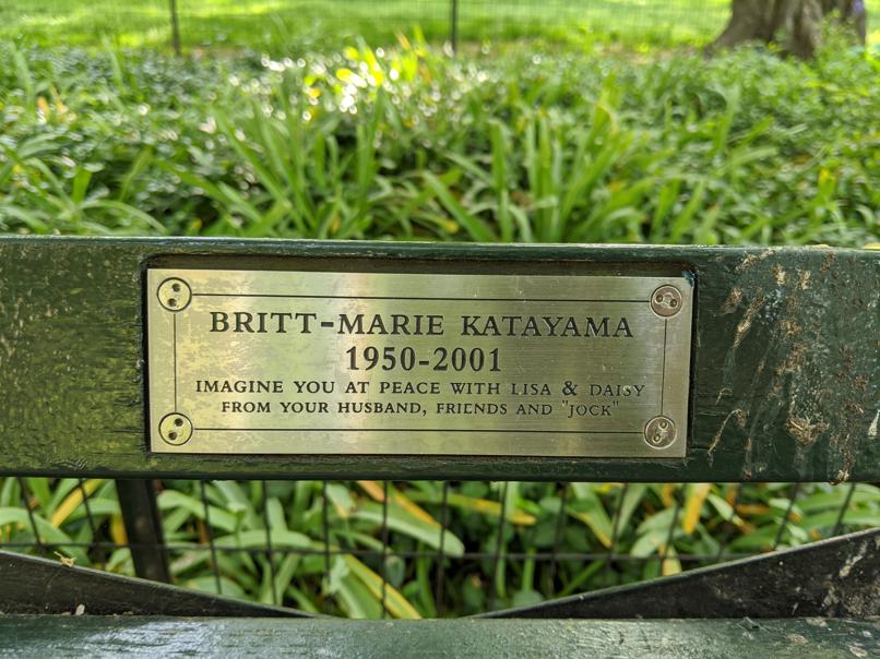 I saw this bench in Central Park