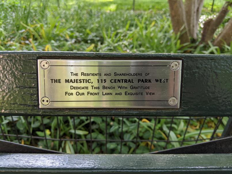 I saw this bench in Central Park