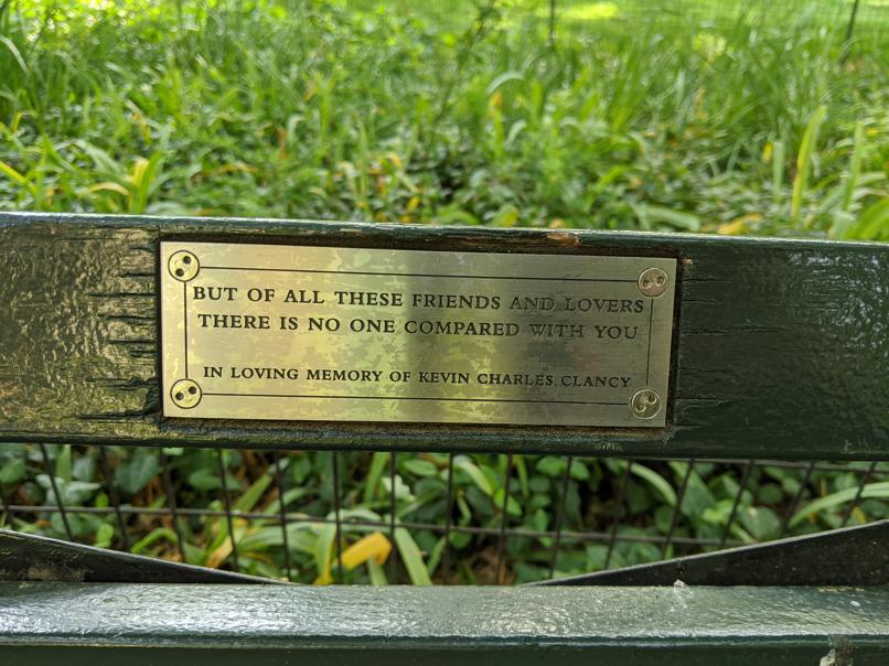 I saw this bench in Central Park