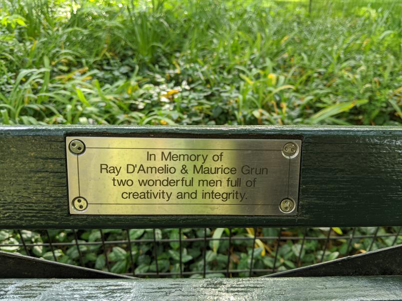 I saw this bench in Central Park