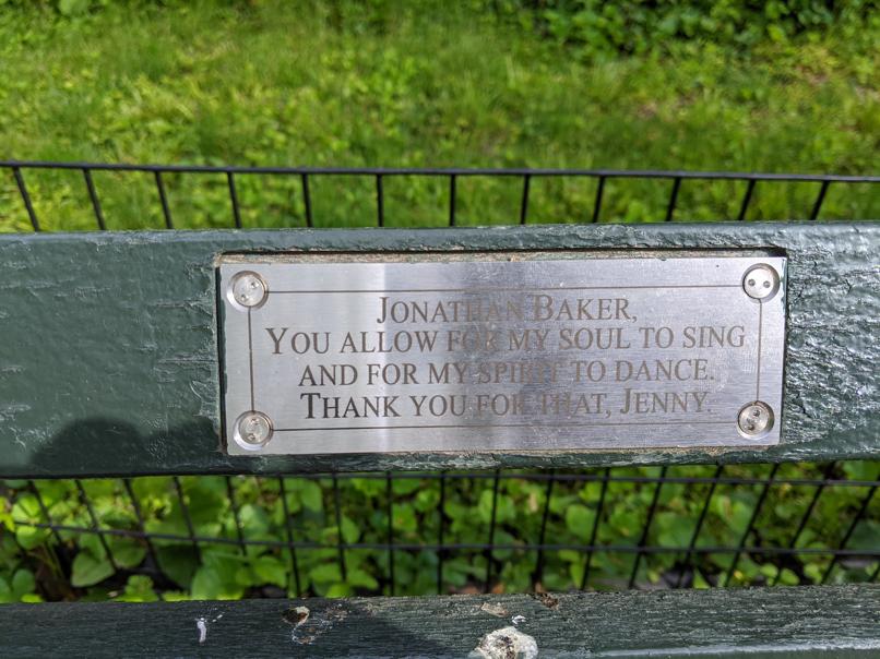 I saw this bench in Central Park