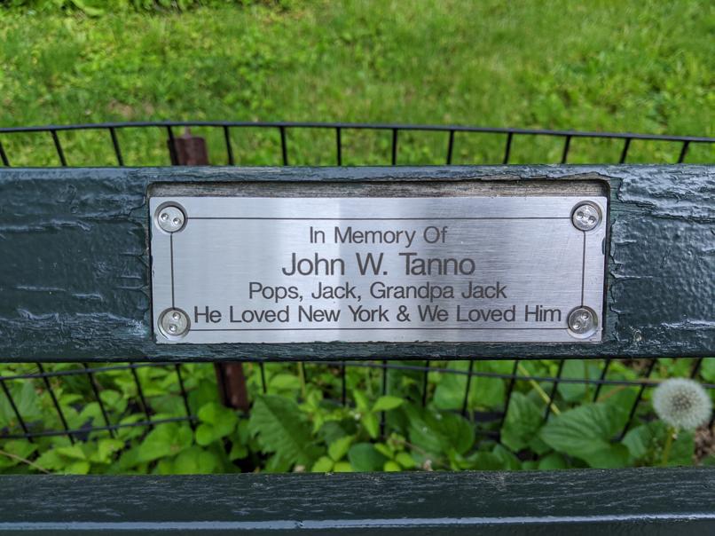 I saw this bench in Central Park