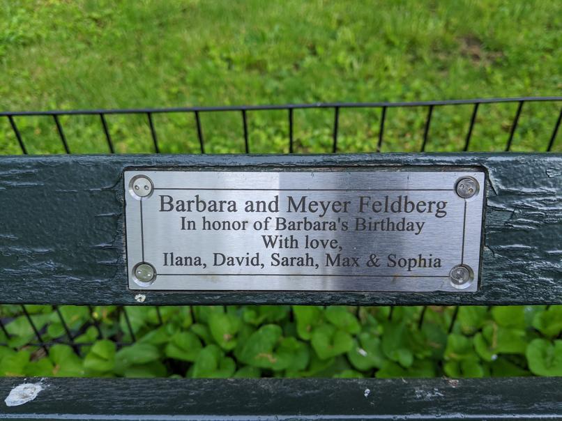 I saw this bench in Central Park