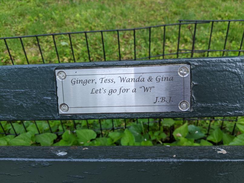 I saw this bench in Central Park