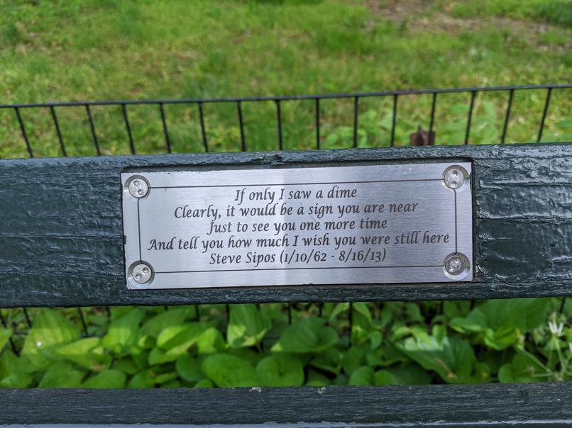 I saw this bench in Central Park