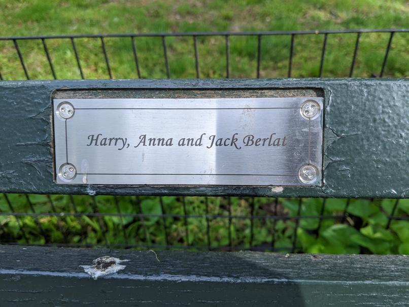 I saw this bench in Central Park