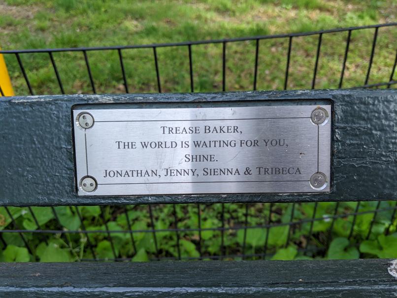 I saw this bench in Central Park