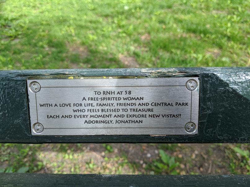 I saw this bench in Central Park