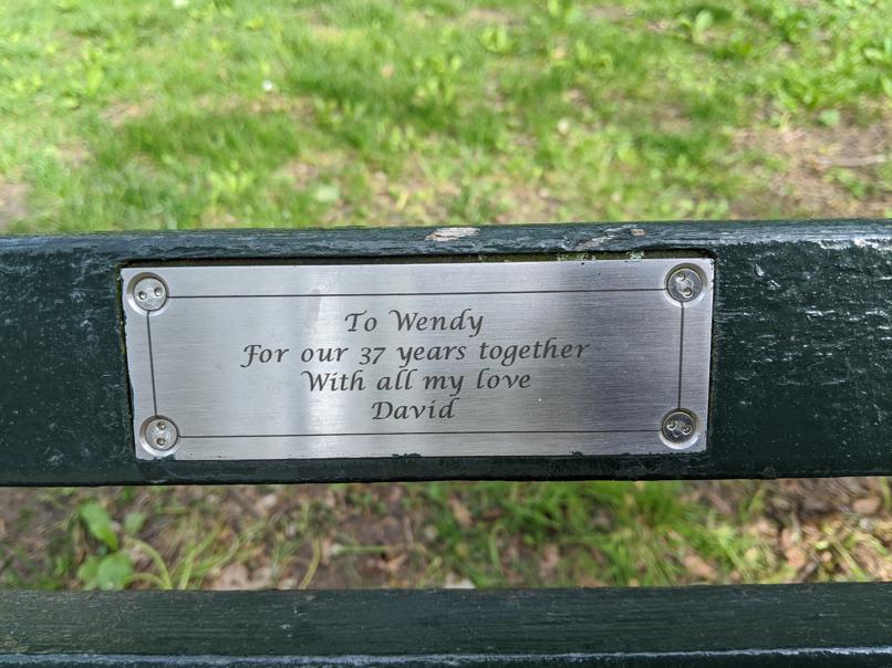 I saw this bench in Central Park