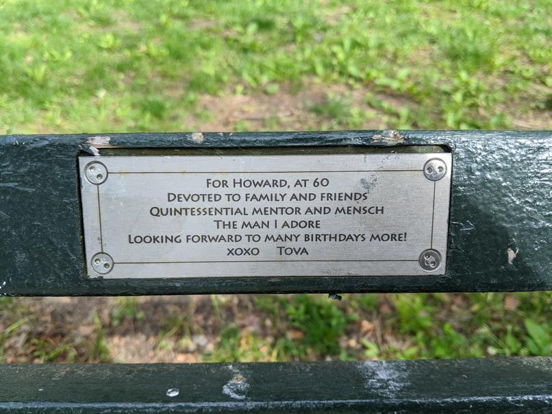 I saw this bench in Central Park