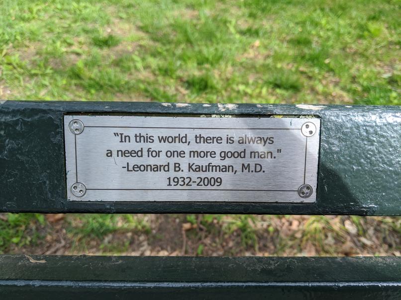 I saw this bench in Central Park