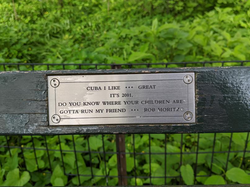 I saw this bench in Central Park