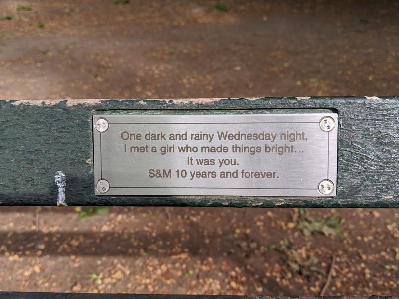 I saw this bench in Central Park