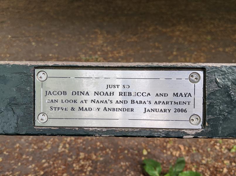 I saw this bench in Central Park