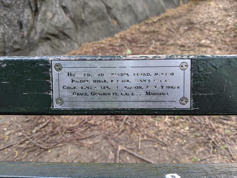 I saw this bench in Central Park