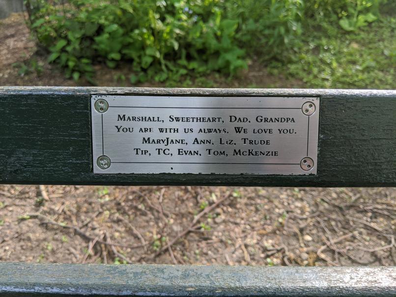 I saw this bench in Central Park