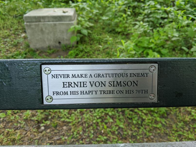 I saw this bench in Central Park