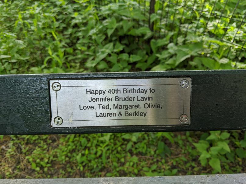 I saw this bench in Central Park