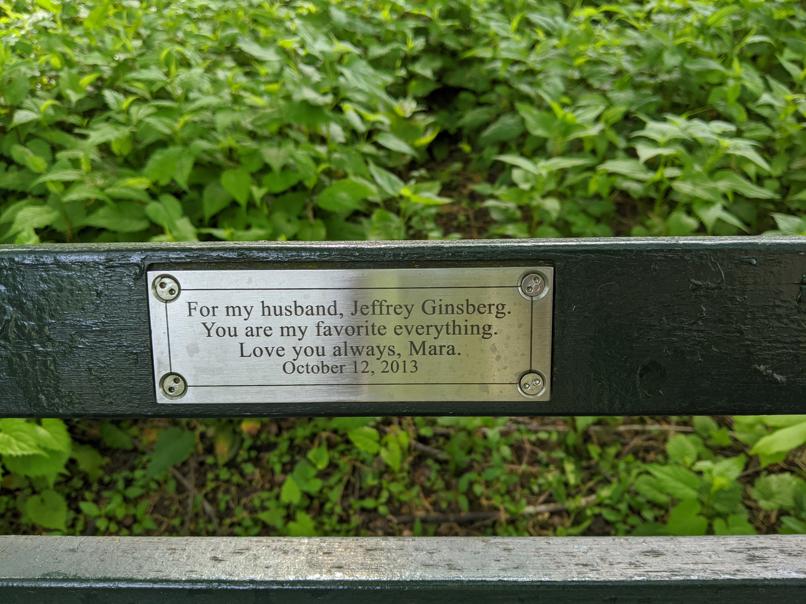 I saw this bench in Central Park