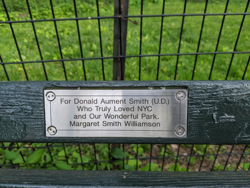 I saw this bench in Central Park