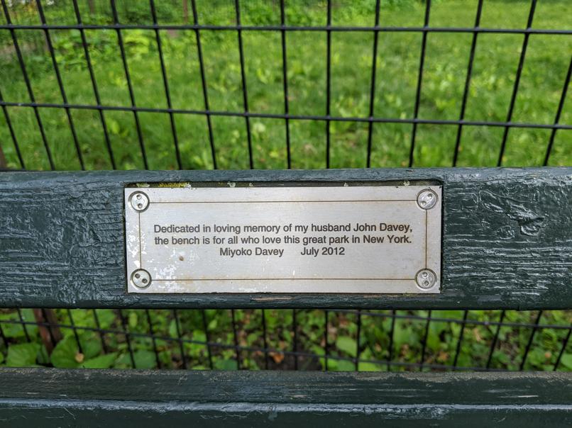 I saw this bench in Central Park