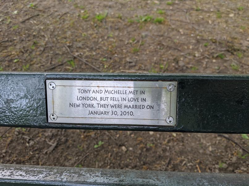 I saw this bench in Central Park