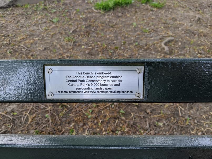 I saw this bench in Central Park