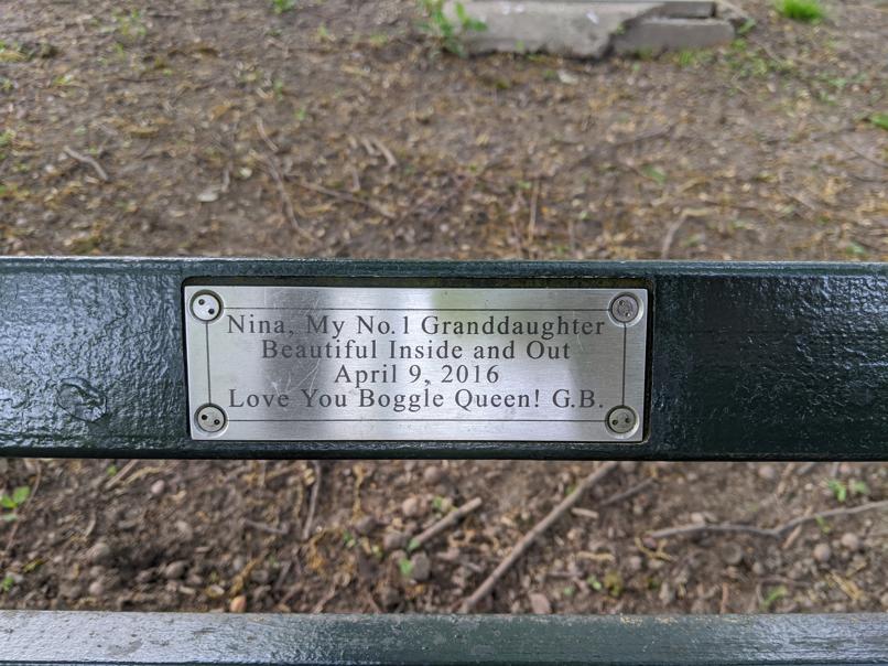 I saw this bench in Central Park