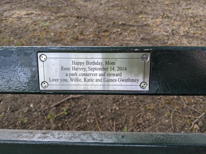 I saw this bench in Central Park