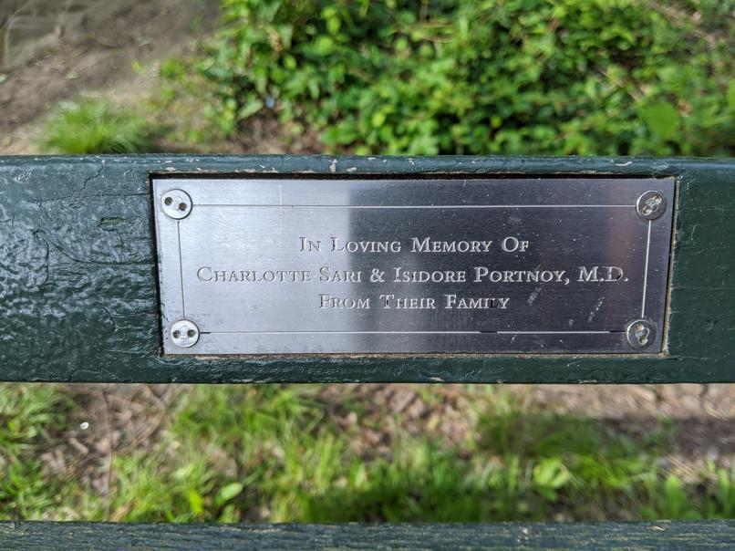 I saw this bench in Central Park