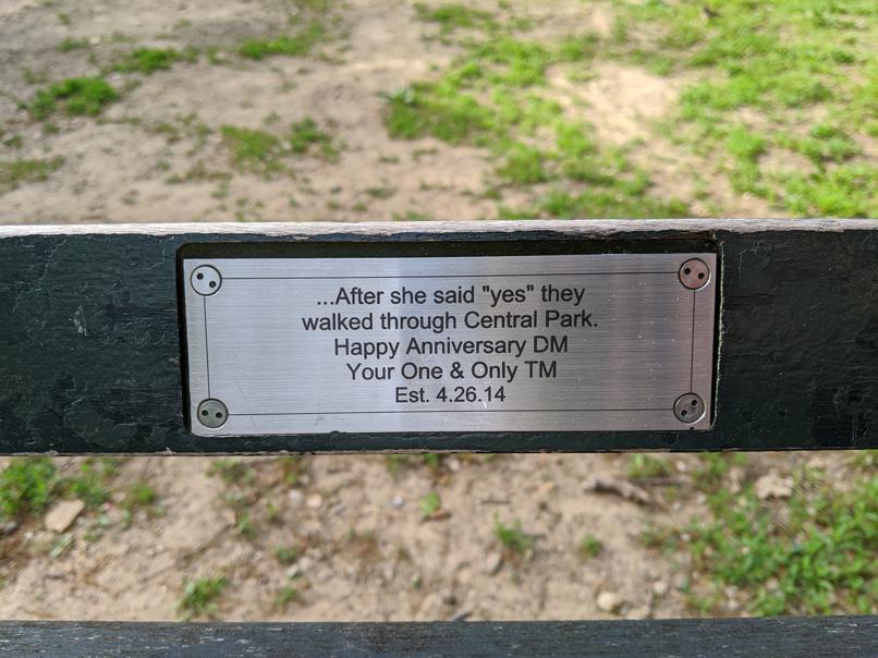 I saw this bench in Central Park