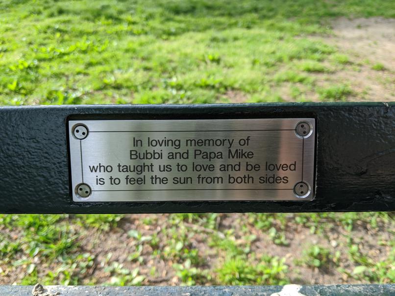 I saw this bench in Central Park