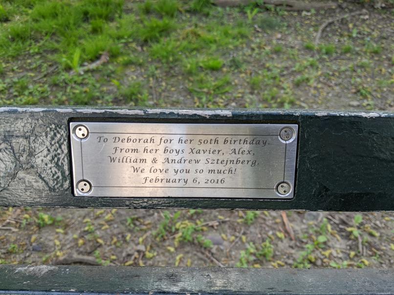 I saw this bench in Central Park