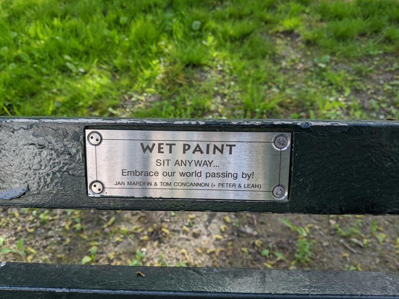 I saw this bench in Central Park