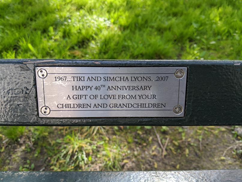 I saw this bench in Central Park