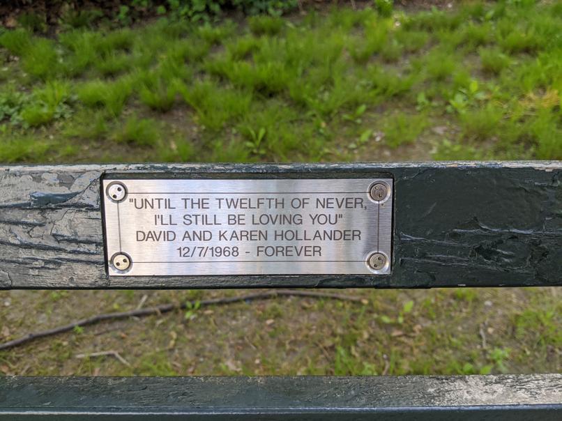 I saw this bench in Central Park