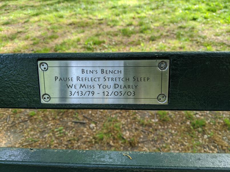 I saw this bench in Central Park