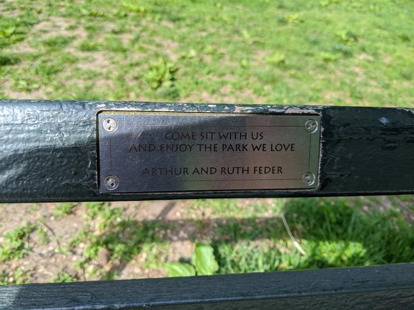 I saw this bench in Central Park