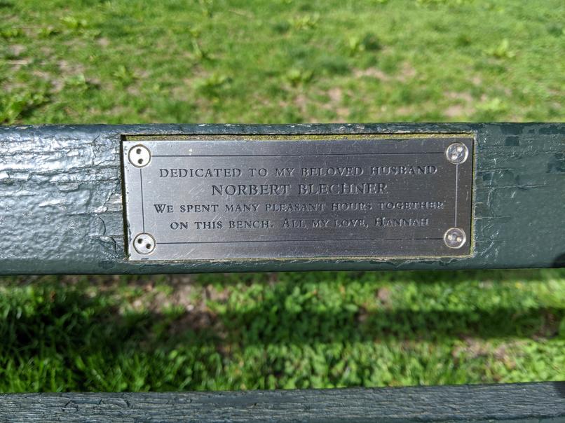 I saw this bench in Central Park