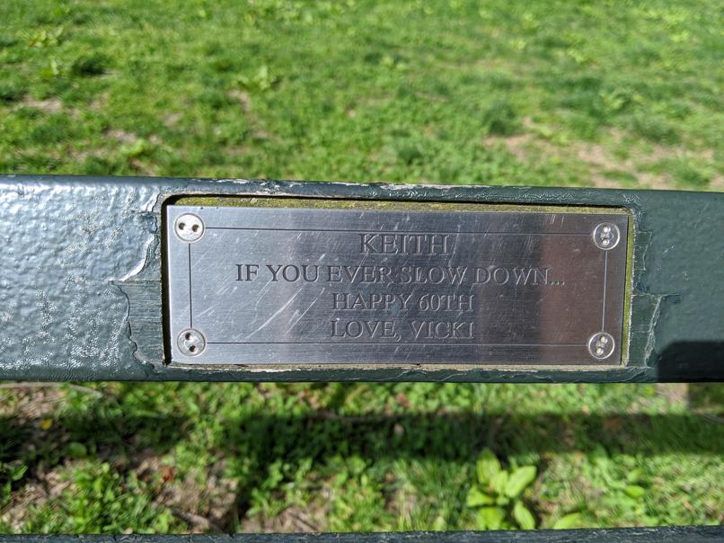 I saw this bench in Central Park