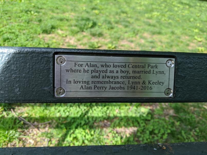 I saw this bench in Central Park