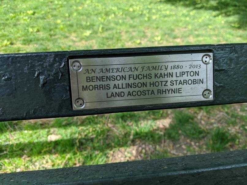 I saw this bench in Central Park