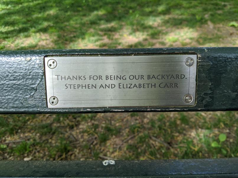 I saw this bench in Central Park