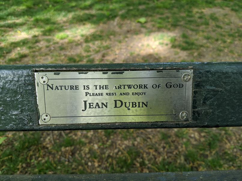 I saw this bench in Central Park