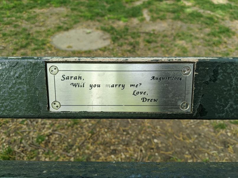 I saw this bench in Central Park