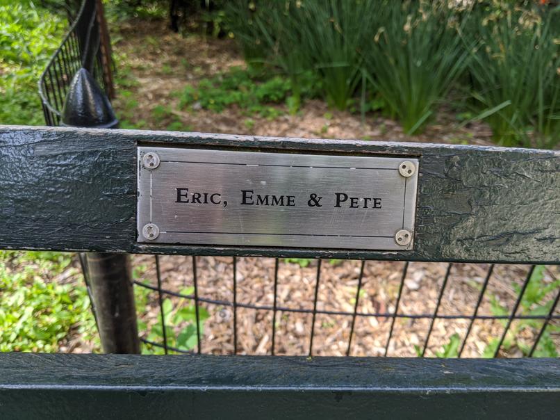 I saw this bench in Central Park