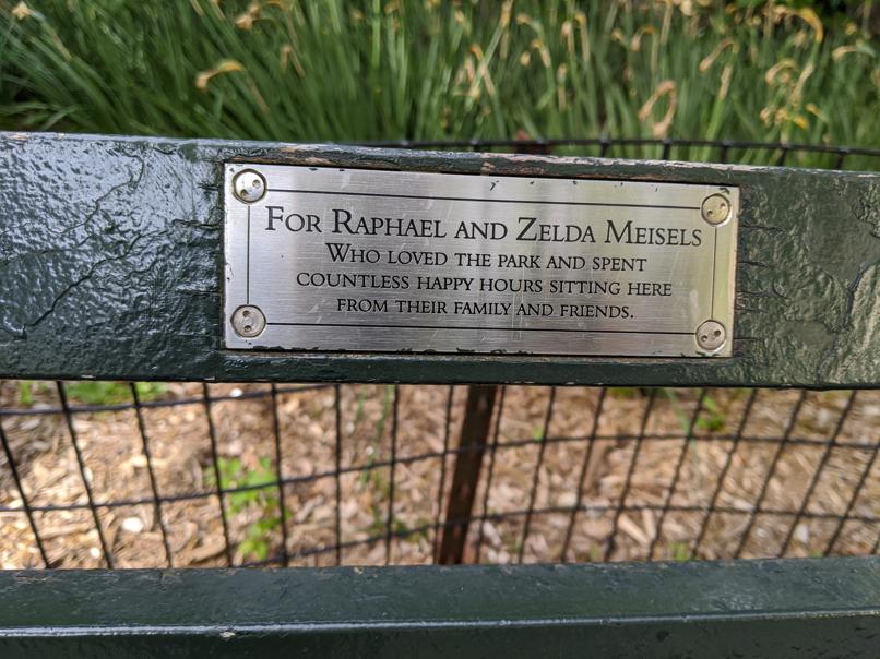 I saw this bench in Central Park